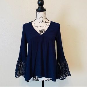 Alna Be Crochet Asymmetrical Tunic Blouse